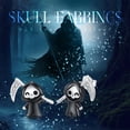 thumbnail image 2 of Grim Reaper Earrings 925 Sterling Silver Skull Stud Earrings Death Grim Reaper Halloween Horror Jewelry Christmas Gifts for Women Daughter Her, 2 of 5