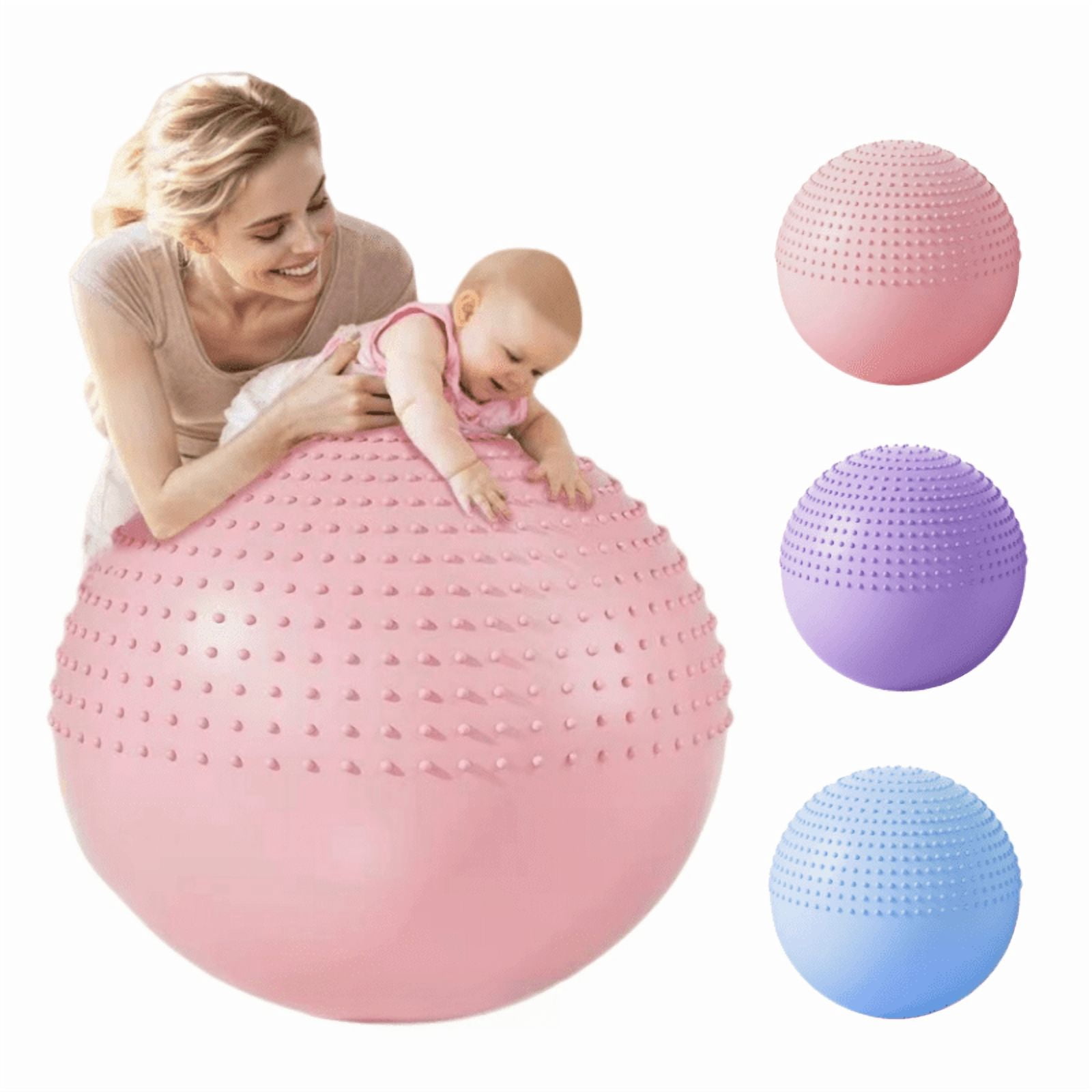 Innotech SC 65 cm (25.5 Inch) 2-in-1 Massage & Yoga Exercise Ball with Pump, Anti-Burst Stability Ball for Fitness, Pregnancy, Office Chair & Balance Training, Pink