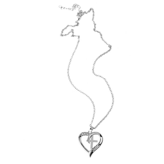 Mujeres Joyería de Plata Cruz Amor Colgante Collar de Cadena de Moda