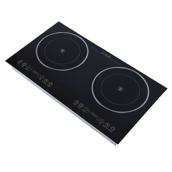 Ceramic Electric Cooktop, Double Burner 2000 Watt, Touch Control Stove Top for Countertop, Built in Timer, Child Lock, LED Reservation Function, Over Temperature Protection