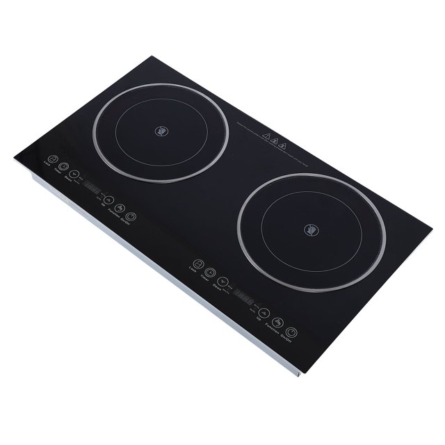 Ceramic Electric Cooktop, Double Burner 2000 Watt, Touch Control Stove Top for Countertop, Built in Timer, Child Lock, LED Reservation Function, Over Temperature Protection
