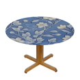 thumbnail image 3 of HAOXIT Tablecloth Round Washable Table cloths with Indian Print for Kitchen Dining Tabletop Decoration, Picnic, , Parties, Weddings: Blue, 3 of 8