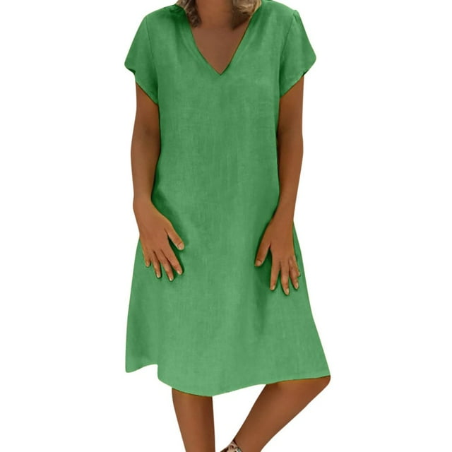 Robe Décontractée en Coton Style Été pour Femmes
