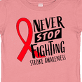 thumbnail image 4 of Inktastic Never Stop Fighting Stroke Awareness Red Ribbon Boys or Girls Baby T-Shirt, 4 of 5