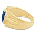 thumbnail image 3 of AFFY 8x10 mm Simulated Birthstone Men's Ring Blue Sapphire In 14K Yellow Gold Plated 925 Sterling Silver. Ring Size 7, 3 of 6