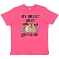 thumbnail image 3 of Inktastic My Great Aunt Loves Me with Sloth and Hearts Youth T-Shirt, 3 of 5
