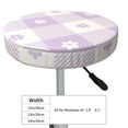 thumbnail image 4 of Rateoe Floral Purple Buffalo Plaid Pattern Round Bar Stool Seat Covers,Washable Stool Cushion Slipcover Elastic Bar Chair Covers for 12-14 Inch Chair -12 inch, 4 of 7