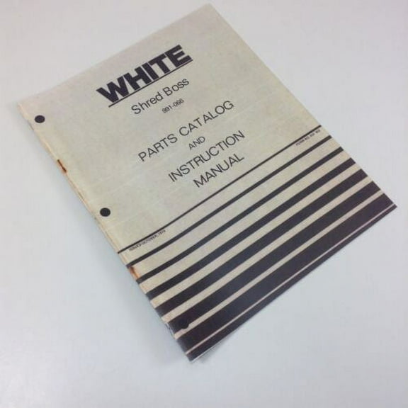 White Shred Boss Wood Chipper Branch Shredder Parts Catalog Instruction Manual