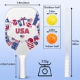 thumbnail image 4 of Pickleball Paddles Set Of 2, Fiberglass Surface, USA, Independence Day Print, 4 Balls & Bag, 4 of 5