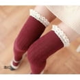 thumbnail image 3 of Sexy Women Warm Cotton Thigh High Stockings Knit Over Knee Lace Girls Long Socks, 3 of 5