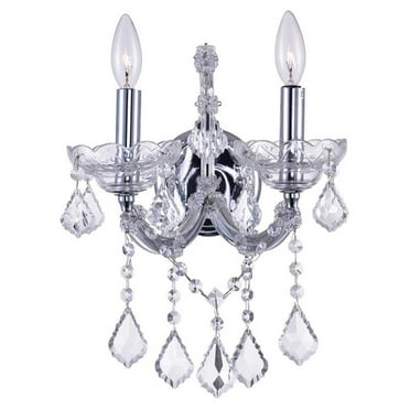 CWI Lighting Maria Theresa 2 Light Traditional Metal Wall Sconce in Chrome