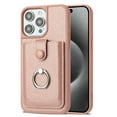 thumbnail image 4 of Allytechgroup Case for iPhone 12 Pro Max, 360 Rotating Ring Kickstand Wallet Phone Case with Card Slots [Magnetic Button Closure] Slim PU Leather Soft TPU Shockproof Bumper Stand Back Cover, Rosegold, 4 of 17