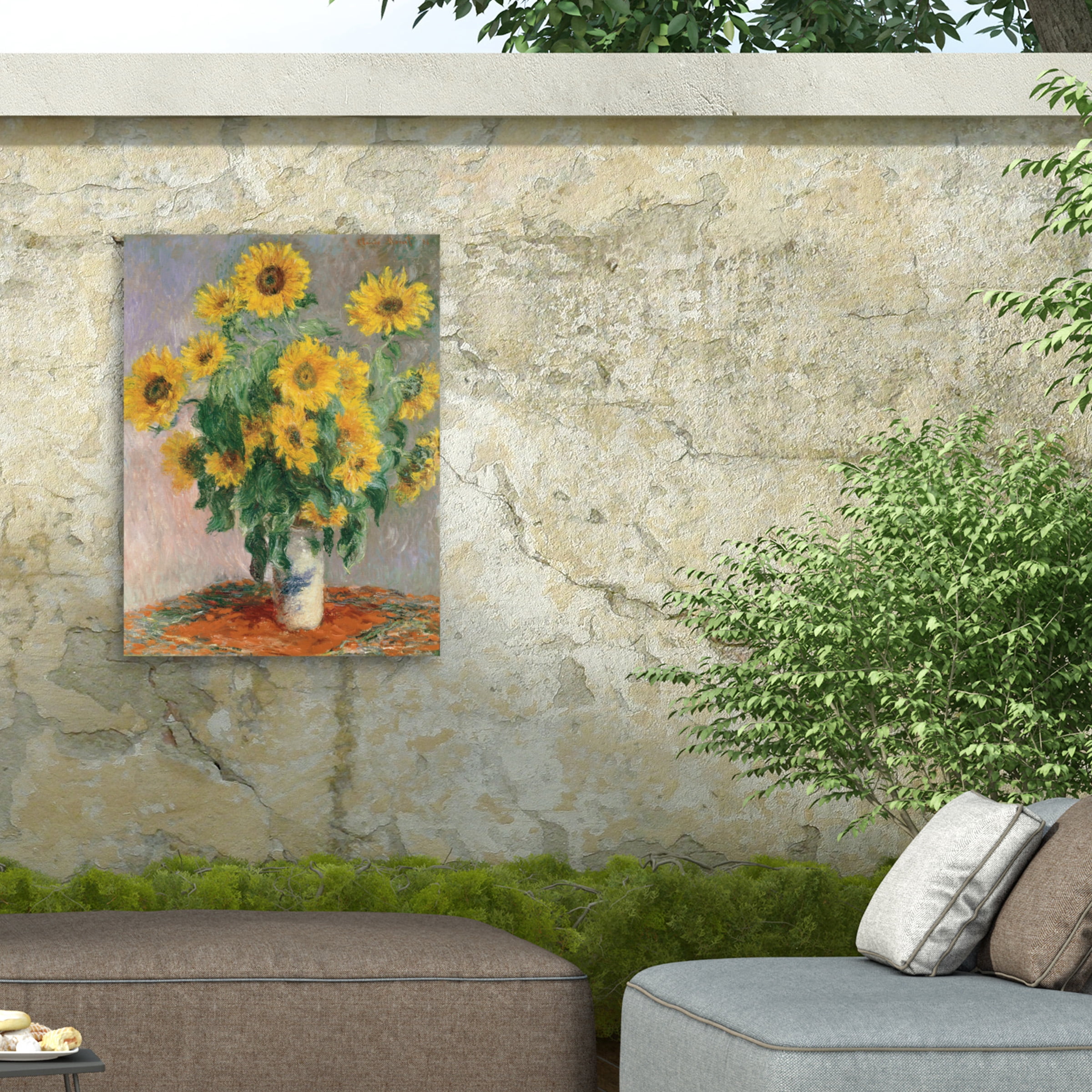 Claude Monet 'Sunflowers' Outdoor All-Weather Wall Decor