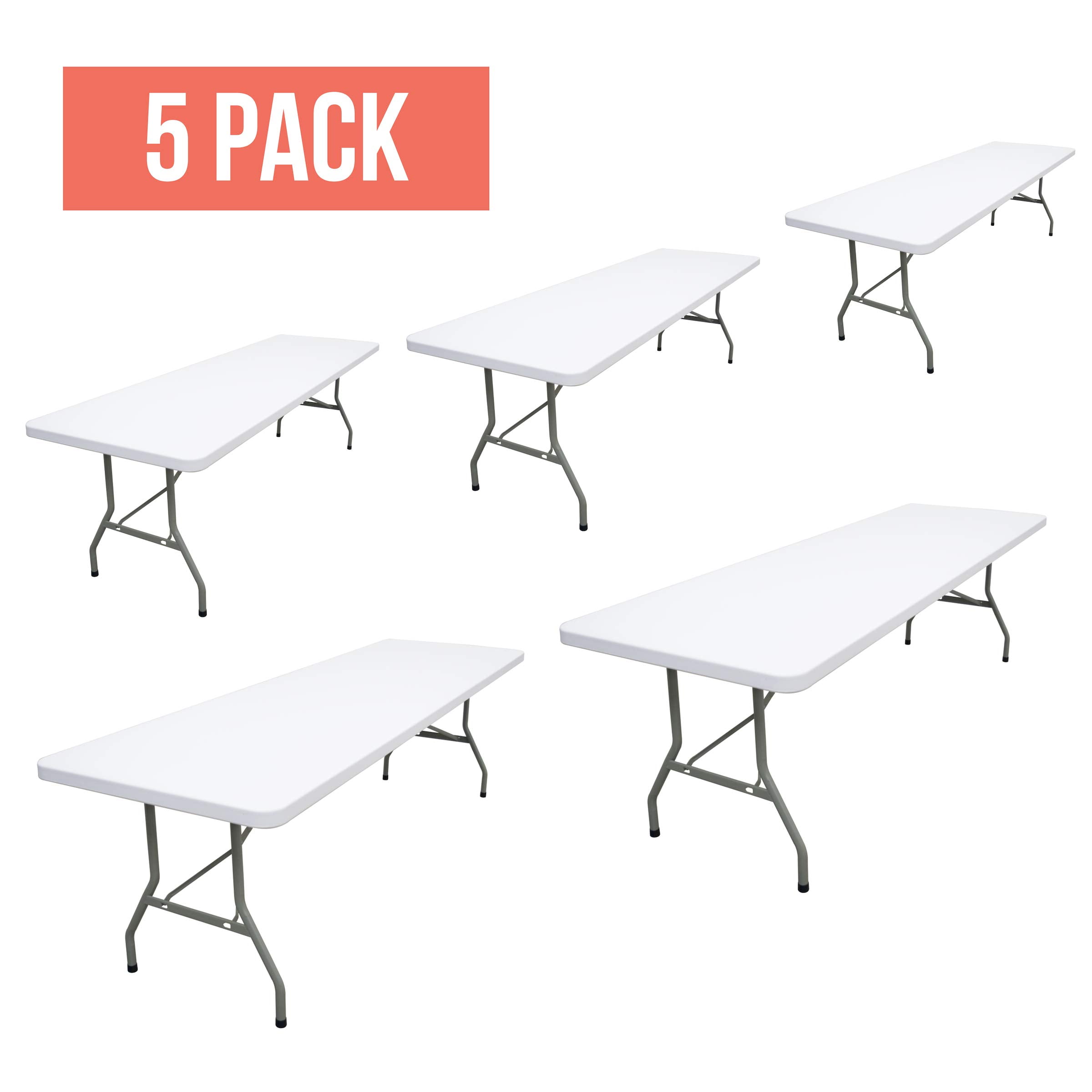 EventStable TitanPRO Plastic Folding Table 8' x 30'' 5Pack