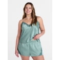 thumbnail image 2 of Joyspun Women's Lace Trim Stretch Satin Cami and Shorts Set, 2-Piece, Sizes XS-3X, 2 of 6