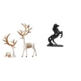 thumbnail image 1 of Escultura artesanal coleccionable de reno y caballo europeo, adornos, figuritas, paisajes para amantes, decoración de dormitorio, 1 of 8