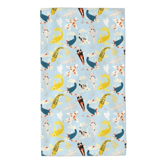 Bingfone Japanese Carps Ultra Absorbent & Soft Hand Towels for Bath, Hand, Face, Gym and Spa-27.5x16in