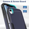 thumbnail image 4 of for iPhone XR Case: Dual Layer Protective Heavy Duty Cell Phone Case Shockproof Rugged Bumper Tough with Screen Protector - 16ft Military Grade Drop Tested for Appple iPhone XR (6.1 inch), Blue, 4 of 15