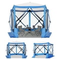 thumbnail image 6 of COBIZI 10x10 Pop up Gazebo Screen Tent Screen House for Camping,5 Sided Pop-up Camping Canopy Shelter Tent with Mesh Windows,Portable Outdoor Quick-set Hub Tent with Carrying Bag&Ground Stakes,Blue, 6 of 12
