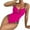 Hot Pink, variant on Womens One Piece Swimsuits Fashion Ruffle Conservative Swimsuit Chest Hollow Color Blocking Leopard Print Backless Swimsuit Sleeveless Bathing Suits Green
