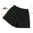 thumbnail image 2 of Sngxgn Women Casual Cotton Shorts Drawstring Comfy Elastic Waist Shorts Summer Pull On Short with Pockets(Black,XL), 2 of 4