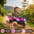 thumbnail image 4 of iRerts 24V Electric Ride on ATV, 24V Kids Ride on Toys for Kids Boys Girls Ages 3-5, Battery Powered Kids Electric Cars with Bluetooth, Music, LED Lights, Front/Rear Storage Racks, Pink, 4 of 10