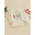 thumbnail image 2 of Toddler Baby Girl Boy Christmas Outfit Xmas Tree Sweatshirt Long Sleeve Sweater Shirt Pullover Top Fall Winter Holiday Clothes, 2 of 7