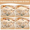 thumbnail image 2 of Adjustable Height Kids Table and 4 Chairs Set – Toddler Activity Desk, Easy-to-Clean Graffiti Desktop, Non-Slip – For Ages 2-10, Playroom, Arts, Study – Wood Color, 2 of 7