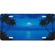 Bleu Océan Scène Palm Moon Plaque d'Immatriculation – image 2 sur 2