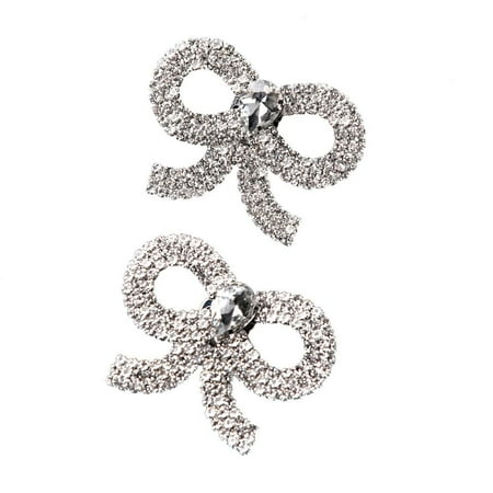 

2pcs Rhinestone Bride Brooch Pearl Crystal Flower Decorative Clips Bow Shoe Clip Wedding Shoe Decorations Charm Buckle A