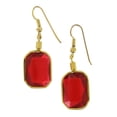 thumbnail image 1 of Red Faux Jewel Octagon Dangle Drop Pierced Earrings 1 3/8" Ladies Adult Female Women, 1 of 3