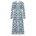 thumbnail image 4 of Womens Floral Dress Women's Spring Winter Long Sleeved Solid Color Loose Round Neck Long Fashionable Comfortable Casual Dresses for Women Blue S-2XL, 4 of 4