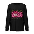 thumbnail image 5 of ICHUANYI Women's Round Neck New Year Prints Sweatshirt, 2026 New Year Gift, Casual Tops for women Long-Sleeved Print Loose Blouse Shirt, 5 of 5