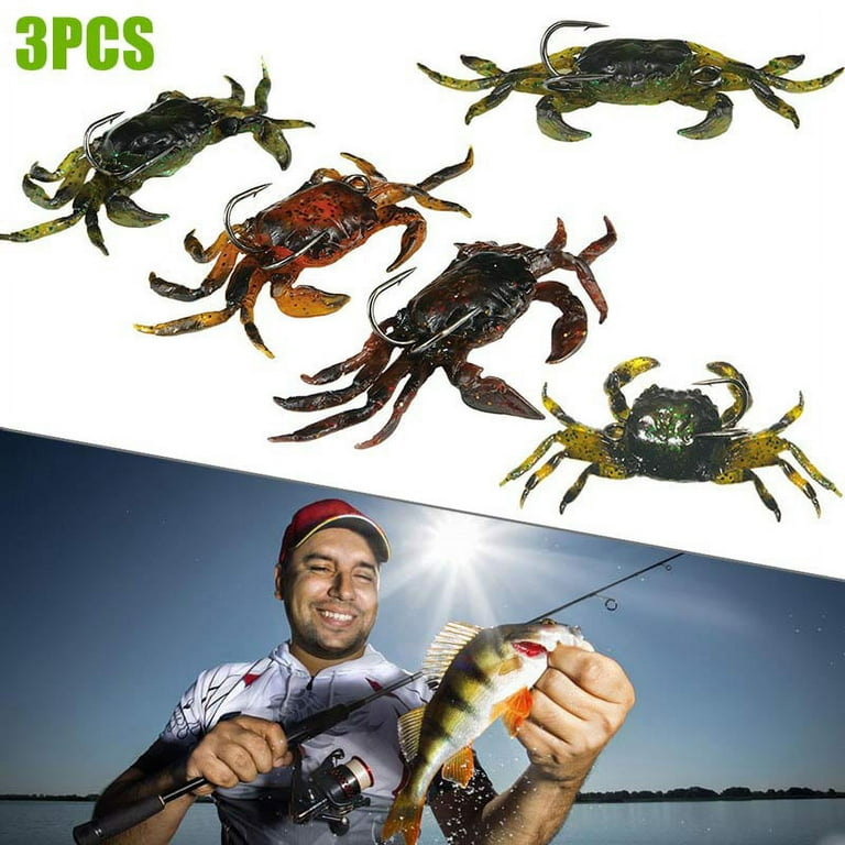 3Pcs 10Cm 30G Soft Fishing Lures Artificial Bait Crab with Sharp