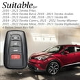 thumbnail image 5 of Vitodeco Genuine Leather Smart Key Fob Case Compatible with Toyota Rav4, Camry, Prius, Highlander, CH-R, Avalon, Toyota 86, Mirai (4 Buttons, Black/Red), 5 of 5