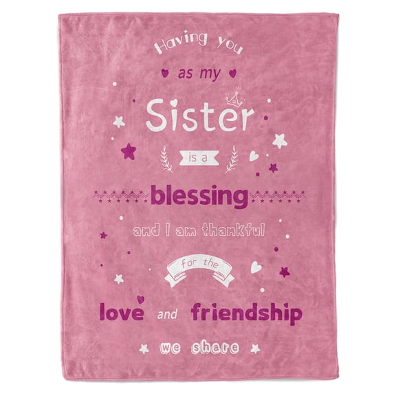 KAAYEE Sister Gifts, Big Sister Ever Gift, Happy Birthday Ideas Gifts for Sister from Sister Brother, Sister Throw Blanket 60"x 50"