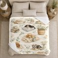 thumbnail image 5 of Vintage Bookshelf Puppy Vignettes, Cozy Pet Portrait Pattern, Warm Flannel Blanket for Living Room and Bedroom, Dog Lovers Just Because Gift, Pet Lover Home Decor, 5 of 9