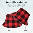 thumbnail image 2 of Balery Buffalo Plaid Red Black Sombreros para el sol para hombre y mujer, sombrero de pescador con UPF 50+, 2 of 6