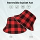 thumbnail image 2 of Balery Buffalo Plaid Red Black Sombreros para el sol para hombre y mujer, sombrero de pescador con UPF 50+, 2 of 6