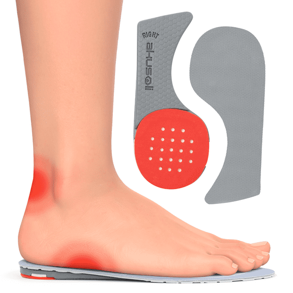Akusoli Heel Support Inserts. Heel Cushion Pads for Plantar Fasciitis. Shock Absorption & Extra Cushioning Comfort Inserts for Work Boot, for Achilles Tendinitis