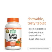 Botanic Choice Chewable Papaya Enzyme Tablets 49 mg. Digestive Herbal Supplement, 180 tablets