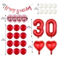 thumbnail image 2 of Red Number 30th Birthday Decoration Set Happy Birthday Banner Balloons 30 Years Old Birthday Party Supplies Helium Balloons Number 30 Balloons Latex Balloon Foil Balloon, Red 30th Party Balloons, 2 of 5