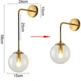thumbnail image 6 of Modern Wall Lamp,Smokey Grey Glass Wall Sconces,Vintage Brass Finish, Adjustable Length Wall Light for Living Room Bedroom Bathroom Vanity,Gold,20cm, 6 of 7