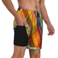 thumbnail image 3 of Haiem Abstract Watercolors Tartan Men'S Quick-Dry Swim Trunks: Comfortable Beach Shorts With Mesh Lining And Pockets - Ideal For Swimming And Sunbathing Small, 3 of 9