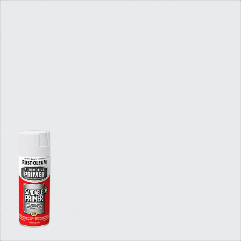 6 Pack, White, Rust-Oleum Automotive Flat Sandable Primer Spray