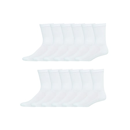 Hanes X-Temp Men's Active Cool Crew Socks, 12 Pack, 6-12, (Best White Cotton Socks)