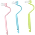 thumbnail image 3 of 3 Pack Plastic Toilet Cleaning Brush with Curved Handle for Home Use, 3 of 6