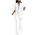 thumbnail image 2 of GERsome Elegant 2 Piece Outfits for Women Blazer Jacket with Pants Solid Casual Business Suit Sets, 2 of 8