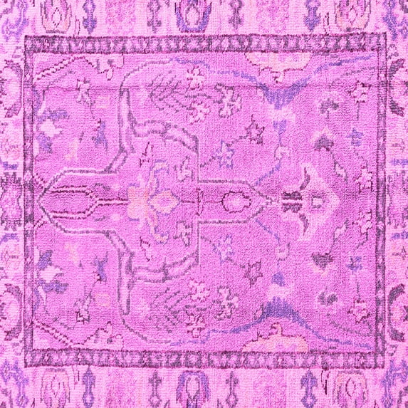 Ahgly Company Indoor Square Oriental Pink Traditional Area Rugs, 4' Square