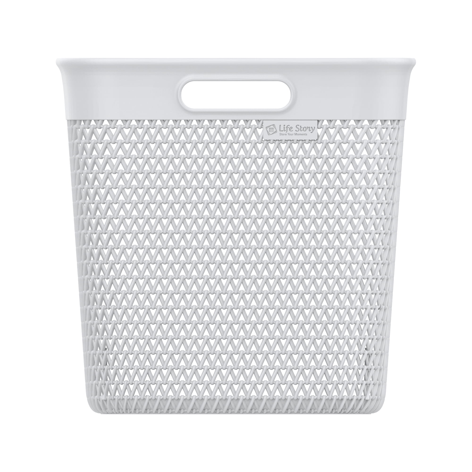 Life Story 26 Quart Decorative Storage Basket, Extra Large Plastic Home Organizer, White
